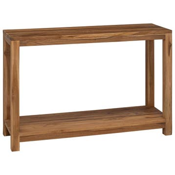 vidaXL Wandtafel Naturel 110 x 35 x 75 cm Massief Teakhout, Verzenden, Nieuw, Teakhout, Minder dan 50 cm