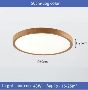 LED plafondlamp houtlook ultradun – 3-kleuren rond design, Verzenden, Nieuw