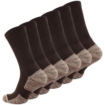 6 Paar - Outdoor Wandelsokken met Extra Demping - Bruin, Verzenden, Nieuw