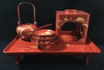 Wajima lacquerware, vermilion lacquer with gold maki-e (gold