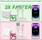 USB-C Oplader – Geschikt voor iPhone 14/13/12/11/XR/XS/8 –, Ophalen of Verzenden, Nieuw