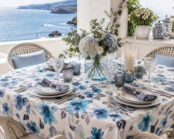 Acquerello Blu - tafellaken voor 24 plaatsen - Tafelkleed -