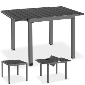 Tuintafel Inca aluminium, uitschuifbaar, houtlook - zwart, Tuin en Terras, Verzenden, Nieuw