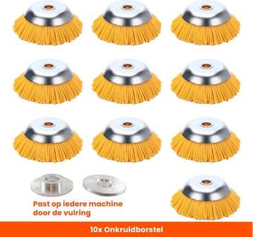 Set van 10 Stuks! Kibani Nylon Onkruidborstel 20 MM -, Tuin en Terras, Onkruidbranders, Nieuw, Kibani