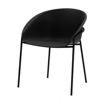 DS4U - Ella stoel - Set van 2 - Zwart - Kunststof -, Huis en Inrichting, Stoelen, Ophalen of Verzenden, Nieuw, Zwart