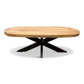 Salontafel Deens Ovaal Björn 130x70cm Mango Naturel, Ophalen of Verzenden, Nieuw
