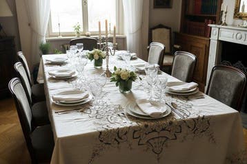 Tafelkleed - 250 cm - 155 cm - 12 servetten