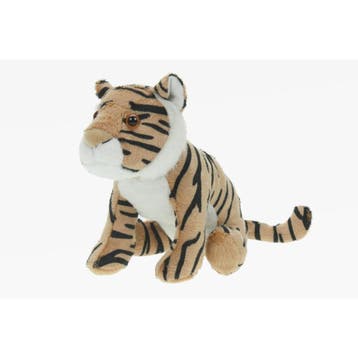 Pluche tijger knuffel - bruin - 23 cm - speelgoed, Verzenden, Nieuw