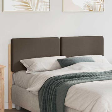 vidaXL Gestoffeerd hoofdbord Bruin en Taupe 120 cm Massief, Verzenden, Nieuw, Bruin, Hout