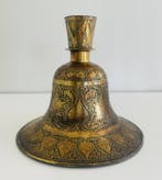 Waterpijp - Antieke gegraveerde messing huqqa-voet – India,