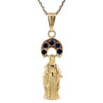 Gouden vintage Maria hanger met saffier 14 krt, Ophalen of Verzenden, Nieuw