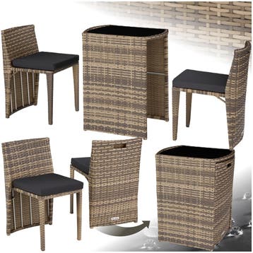 Aluminium wicker bistroset Hamburg - natuur, Verzenden, Nieuw