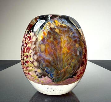 Maxence Parot - Vaas - Unieke vaas, kleuren en goud - Glas