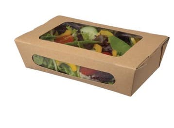 Saladebakken | kraftpapier | 1L | insteeksluiting | 200 s..., Verzenden, Nieuw in verpakking