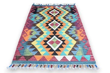 Kleurrijke kilim - Vloerkleed - 94 cm - 62 cm - ongebruikt &, Nieuw