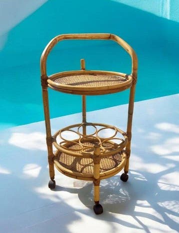 Serveerwagen - Vintage - Decoratie - Rattan, Bamboe