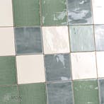 Oud Hollands Groen Ivoor en Laguna mix handvorm tegels 13x13, Doe-het-zelf en Verbouw, Verzenden, Nieuw