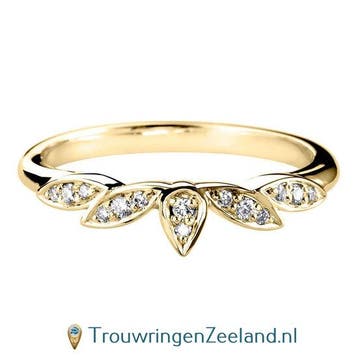 Aanschuifring in 9/18 karaat geelgoud Vlakke-vorm met 14 ..., Sieraden, Tassen en Uiterlijk, Ringen, Verzenden, Nieuw