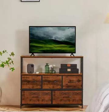 Multifunctioneel Dressoir – 5 Stoffen Lades, TV-stand en Ops, Huis en Inrichting, Kasten | Televisiemeubels, Verzenden, Nieuw