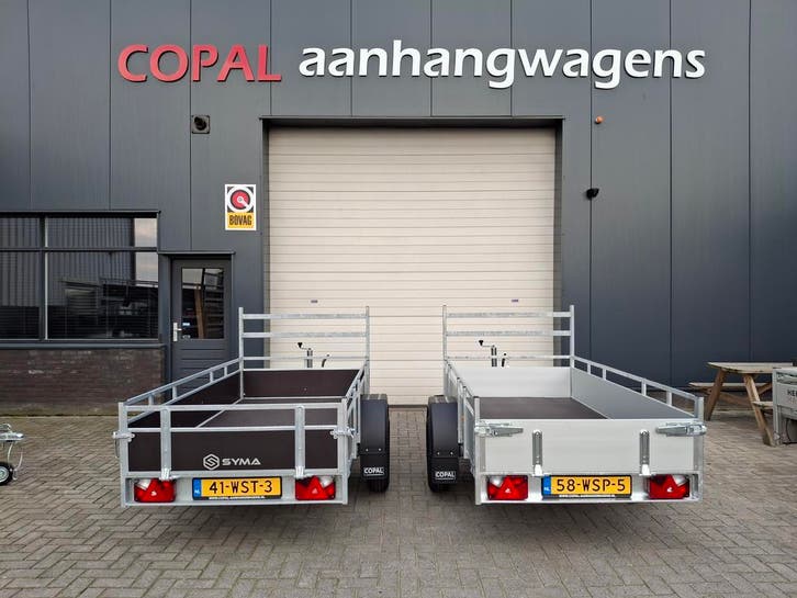 NIEUW geremde bakwagens 257x131cm - 1350kg - hout/aluminium, Auto diversen, Aanhangers en Bagagewagens, Nieuw, Ophalen