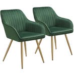 Eetkamerstoel Marilyn, fluweeloptiek, doorgestikt - donkergr, Verzenden, Nieuw