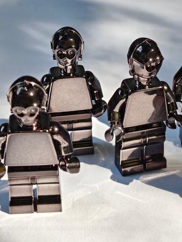 Lego Minifiguur - 5x minifigures C-3PO Lego custom chrome, Nieuw
