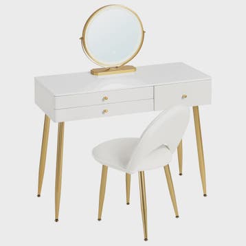 Kaptafel met Verlichting en Spiegel, Inclusief Velvet Stoel, Huis en Inrichting, Tafels | Kaptafels, Verzenden, Nieuw