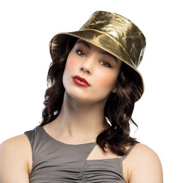 Bucket Hat Goud, Verzenden, Nieuw, Feestartikel