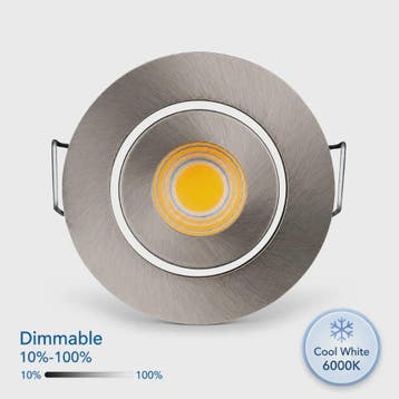 Mini LED Downlight 3W Dimbare Koel Wit 6000K Satin Nickel -, Huis en Inrichting, Verzenden, Nieuw