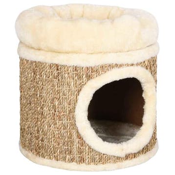 vidaXL Kattenhuis met luxe kussen 33 cm zeegras, Verzenden, Nieuw