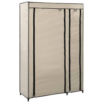 vidaXL Kledingkast opvouwbaar 110x45x175 cm stof crème, Verzenden, Nieuw