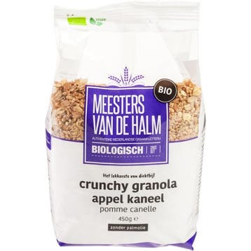 Crunchy Appel-Kaneel Biologisch 450g, Verzenden, Nieuw