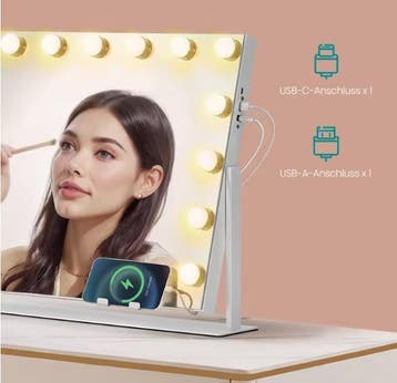 Make-upspiegel met LED, Touchbediening en USB-Poorten, Verzenden, Nieuw
