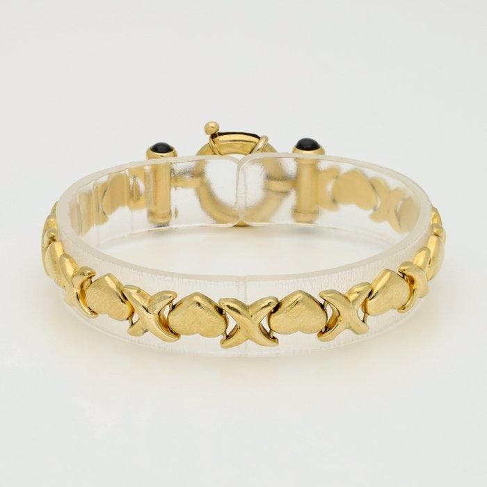Armband - 18 karaat Geel goud - Saffier, Sieraden, Tassen en Uiterlijk, Armbanden