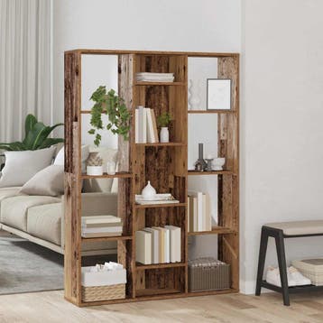 vidaXL Kamerscherm/boekenkast 100x24x140 cm bewerkt hout oud, Huis en Inrichting, Woonaccessoires | Kamerschermen, Verzenden, Nieuw