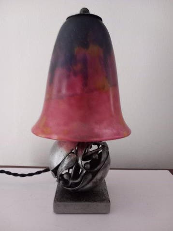 Edgar Brandt, Daum Nancy - Lamp - Glas, IJzer - Art