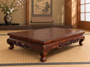 Japanese Vintage Handcrafted Rosewood (Karin) Bonsai Stand -