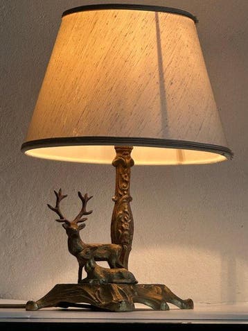 Tafellamp - Brons - Tafellamp met Sculpturen
