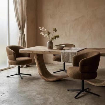 Eettafel Suarhout Unieke Houten Poot - 200cm | World of, Huis en Inrichting, Ophalen of Verzenden, Nieuw