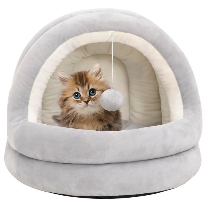 vidaXL Kattenmand 40x40x35 cm grijs en crèmekleurig, Dieren en Toebehoren, Katten-accessoires, Nieuw, Verzenden