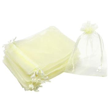 Organza Zakjes - 10x15 cm - Ivoor - 20 Stuks - Cadeauzakjes, Verzenden, Nieuw
