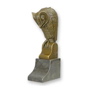 sculptuur, Majestic Animalier Bronze Owl – Signed “M. de