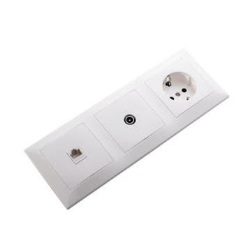 UTP RJ45 Stopcontact - Coax Contactdoos - Wandcontactdoos -, Kunststof, Overige typen, Nieuw, Ophalen of Verzenden