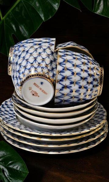 Lomonosov Imperial Porcelain Factory - Koffieservies voor 4