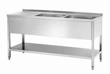 RVS Spoelbak 160 x 70 cm | 2 spoelbakken | OUTLET model, Ophalen of Verzenden, Nieuw in verpakking, RVS Meubilair