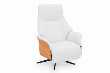 Relaxfauteuil Dokkum - relaxfauteuils - Wit, Nieuw, Wit, Stof