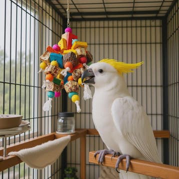 Grote Papegaai Kauwspeeltje met Sterfruit - Stressverlichtin, Dieren en Toebehoren