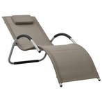 vidaXL Ligbed textileen taupe en grijs, Tuin en Terras, Ligbedden, Verzenden, Nieuw