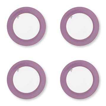 Pip Studio Lily and Lotus dinerborden lila – set van 4, Huis en Inrichting, Keuken | Servies, Verzenden, Nieuw, Bord(en), Overige stijlen