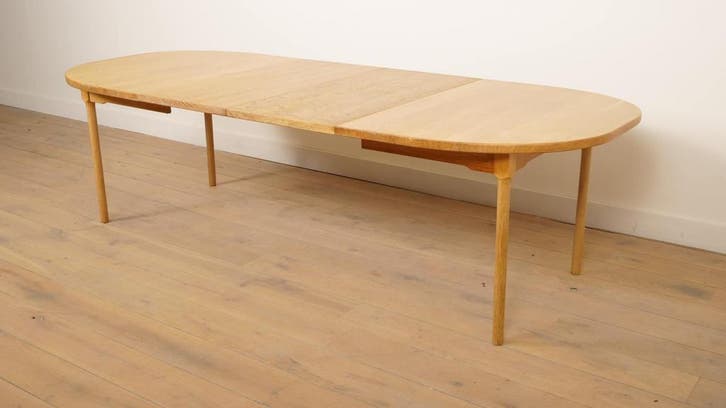 Vintage ovalen eettafel | Eiken | Uitschuifbaar, Huis en Inrichting, Tafels | Eettafels, Ophalen of Verzenden